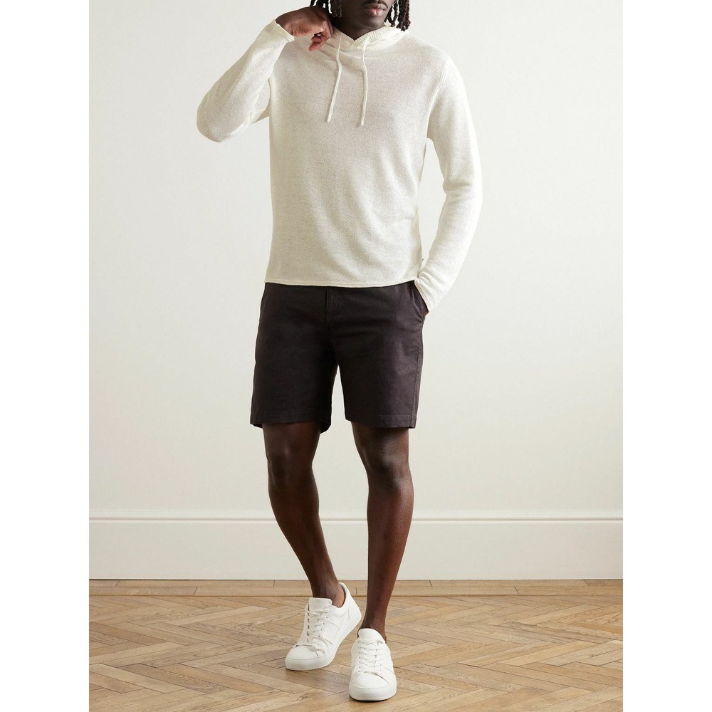 Onia Sweatshirt Mens Large Frank Hoodie White 100% Linen Lightweight Knit Beach
